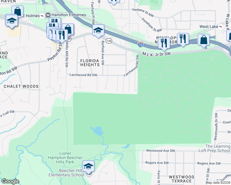 map of restaurants, bars, coffee shops, grocery stores, and more near 369 Autumn Lane Southwest in Atlanta