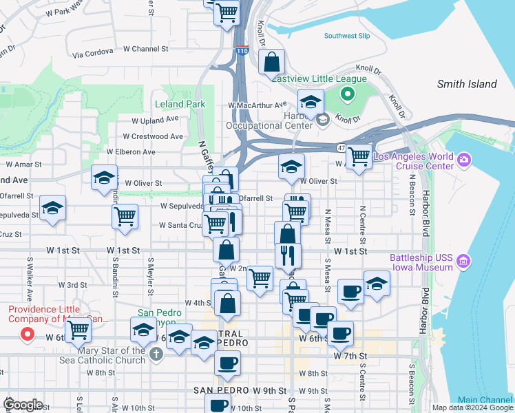 map of restaurants, bars, coffee shops, grocery stores, and more near 310b North Grand Avenue in Los Angeles