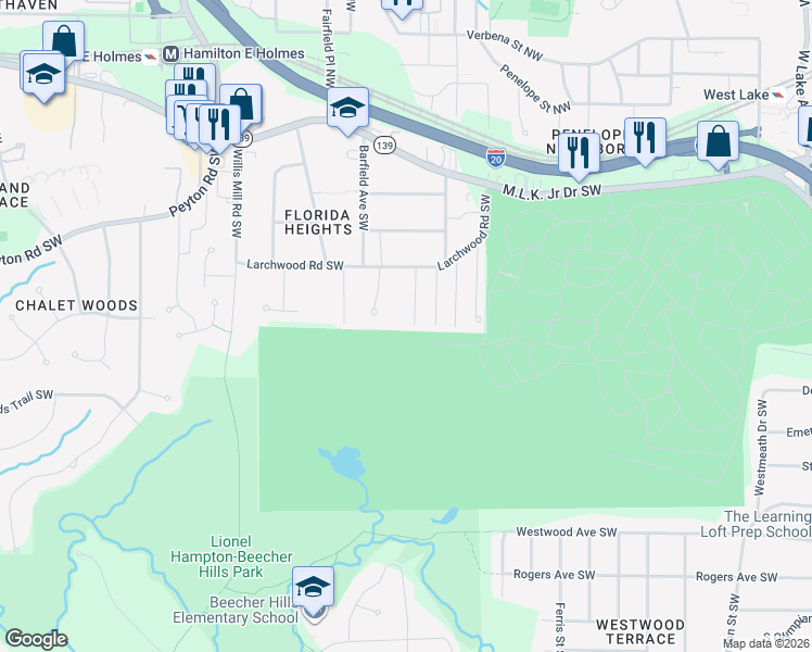 map of restaurants, bars, coffee shops, grocery stores, and more near 369 Autumn Lane Southwest in Atlanta