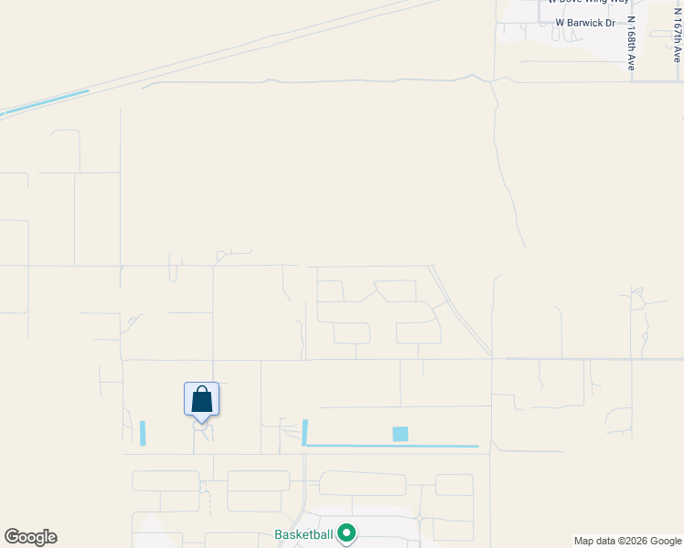 map of restaurants, bars, coffee shops, grocery stores, and more near North 177th Avenue in Surprise