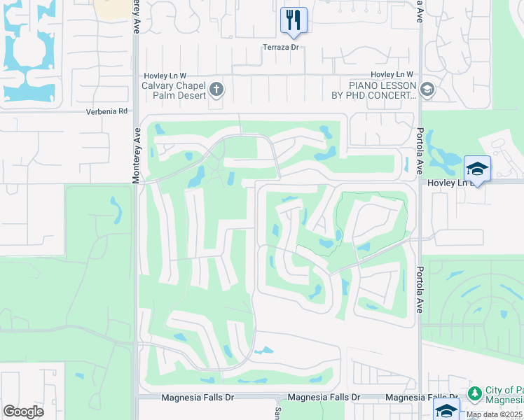 map of restaurants, bars, coffee shops, grocery stores, and more near 209 Cam Arroyo North in Palm Desert