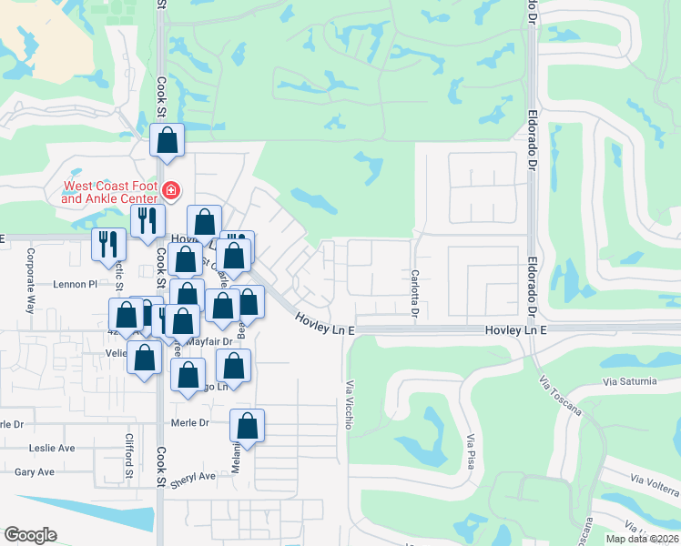 map of restaurants, bars, coffee shops, grocery stores, and more near 396 Tava Lane in Palm Desert
