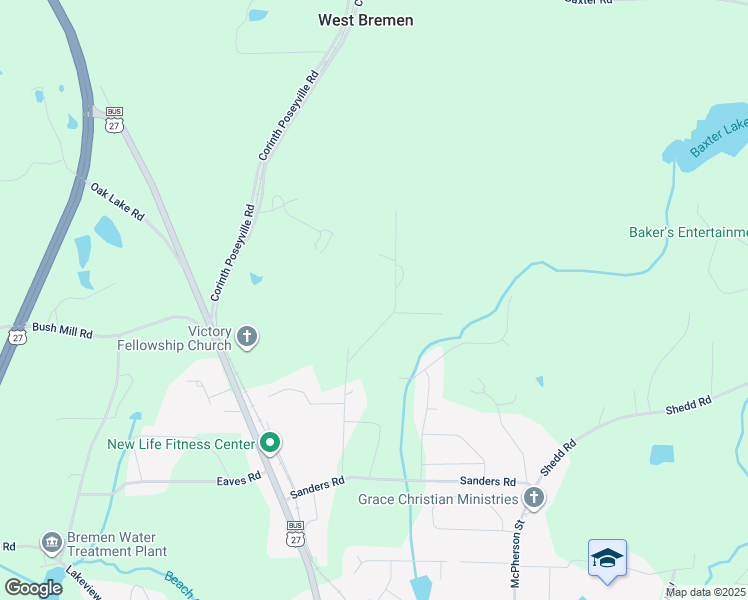 map of restaurants, bars, coffee shops, grocery stores, and more near 158 Waterford Road in Bremen