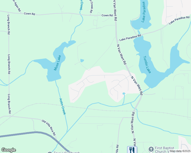 map of restaurants, bars, coffee shops, grocery stores, and more near 380 River Trace Drive in Villa Rica