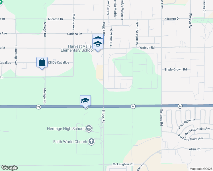 map of restaurants, bars, coffee shops, grocery stores, and more near 25923 Sedona Lane in Homeland