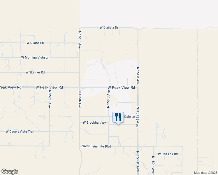 map of restaurants, bars, coffee shops, grocery stores, and more near 15333 West Peak View Road in Surprise