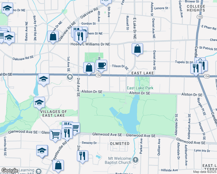 map of restaurants, bars, coffee shops, grocery stores, and more near 489 Carter Avenue Southeast in Atlanta