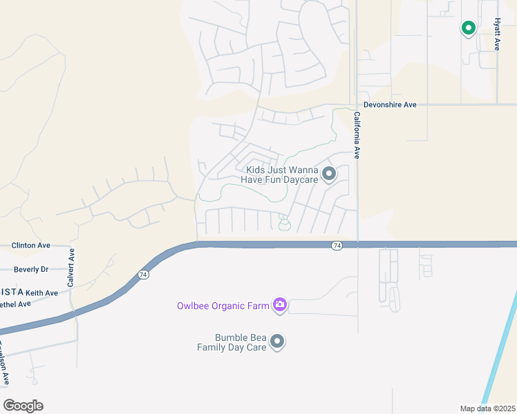 map of restaurants, bars, coffee shops, grocery stores, and more near 8120 Mira Loma Avenue in Hemet