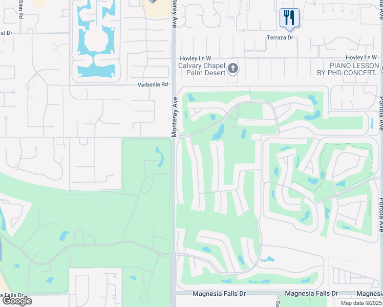 map of restaurants, bars, coffee shops, grocery stores, and more near 231 Serena Drive in Palm Desert