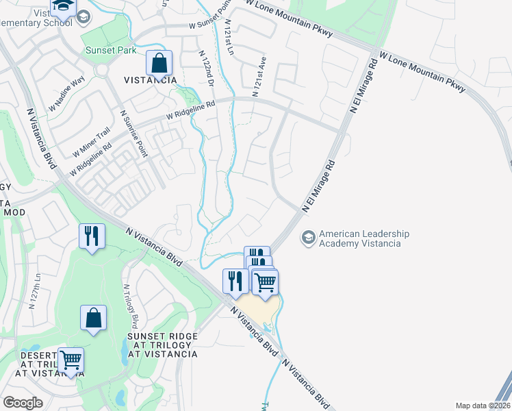 map of restaurants, bars, coffee shops, grocery stores, and more near 12130 West Mazatzal Drive in Peoria