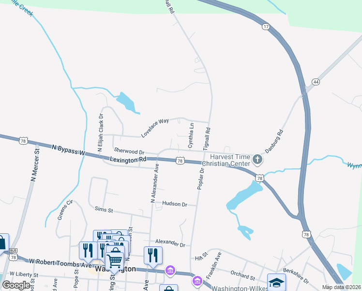 map of restaurants, bars, coffee shops, grocery stores, and more near 541 North Alexander Avenue in Washington