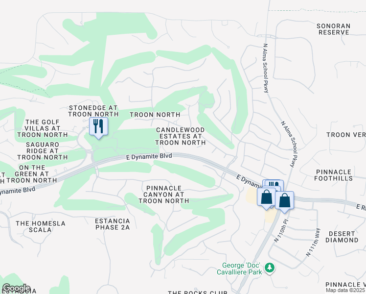 map of restaurants, bars, coffee shops, grocery stores, and more near 28742 106th Place in Scottsdale