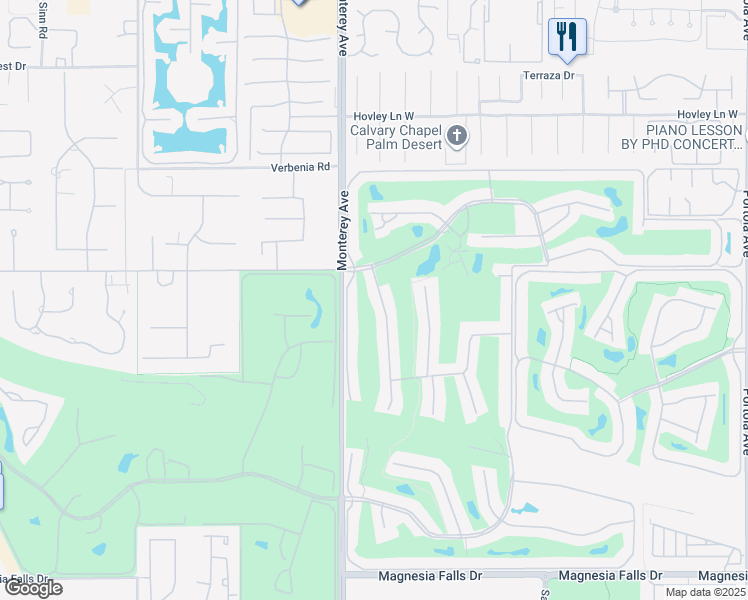 map of restaurants, bars, coffee shops, grocery stores, and more near 231 Serena Drive in Palm Desert