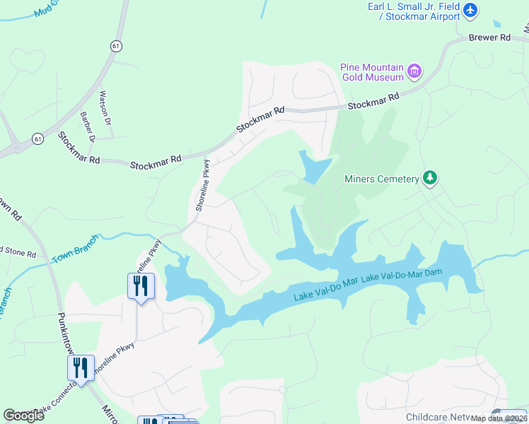 map of restaurants, bars, coffee shops, grocery stores, and more near 9620 Coastal Pointe Drive in Villa Rica