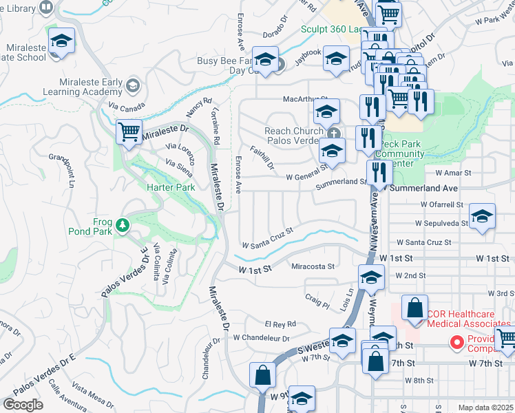 map of restaurants, bars, coffee shops, grocery stores, and more near 314 North Trotwood Avenue in Los Angeles