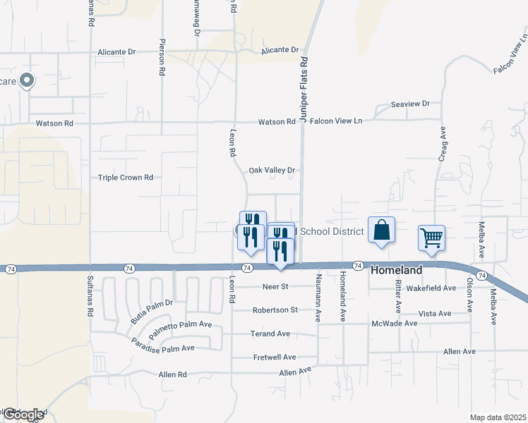 map of restaurants, bars, coffee shops, grocery stores, and more near 31108 Quail Hollow Circle in Homeland