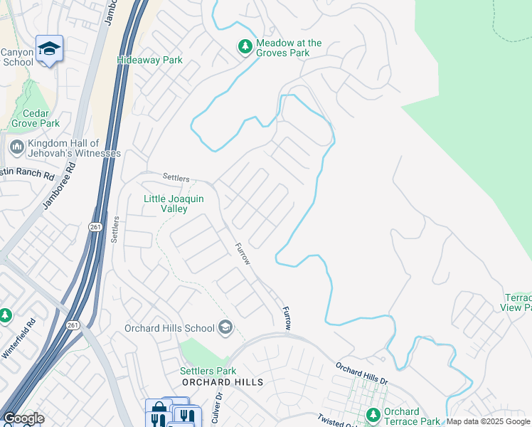 map of restaurants, bars, coffee shops, grocery stores, and more near 121 Bozeman in Irvine