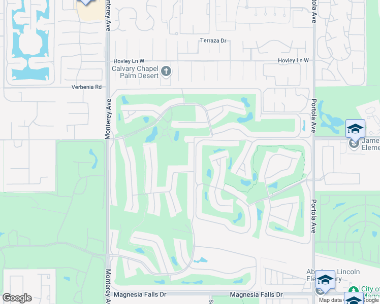 map of restaurants, bars, coffee shops, grocery stores, and more near 314 Gran Via Court in Palm Desert