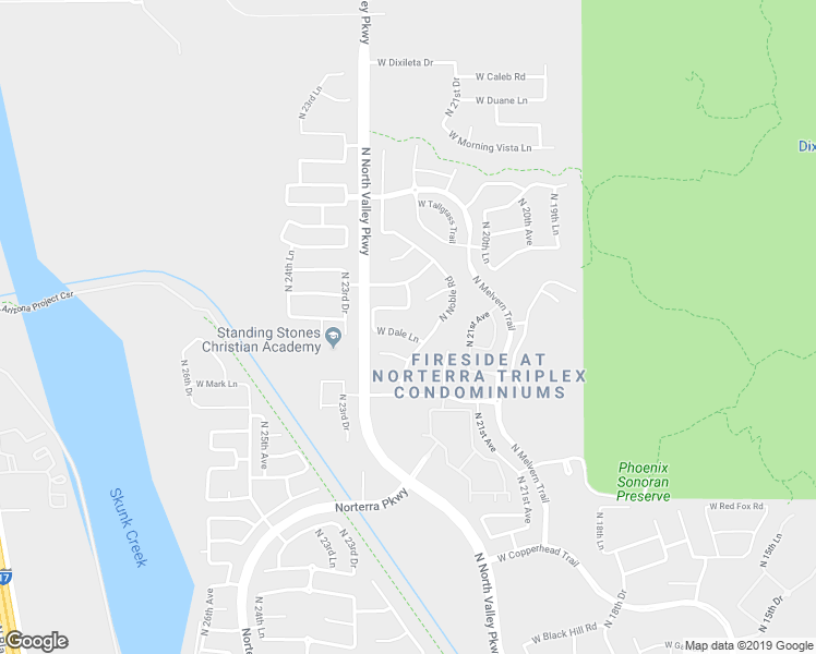 map of restaurants, bars, coffee shops, grocery stores, and more near 2222 West Dale Lane in Phoenix