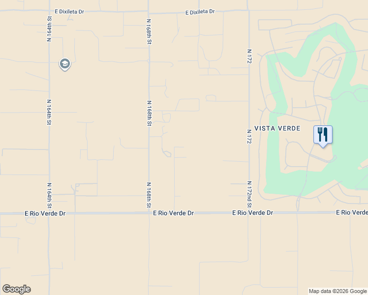 map of restaurants, bars, coffee shops, grocery stores, and more near 16999 East Madre Del Oro Drive in Rio Verde