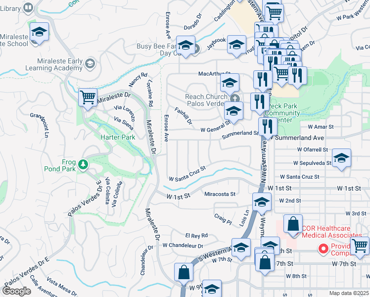 map of restaurants, bars, coffee shops, grocery stores, and more near 315 North Goodhope Avenue in Los Angeles