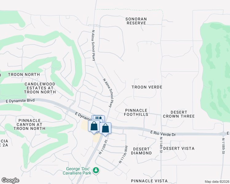 map of restaurants, bars, coffee shops, grocery stores, and more near 28752 North 111th Street in Scottsdale