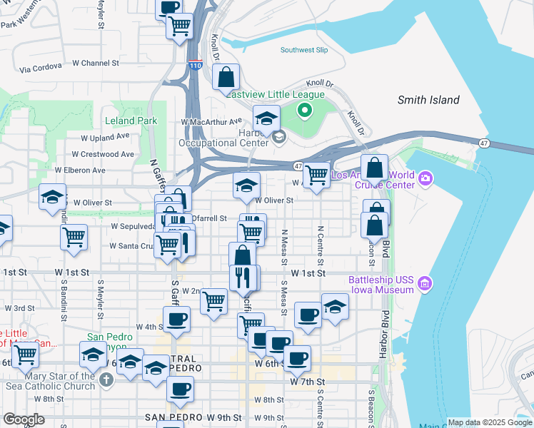 map of restaurants, bars, coffee shops, grocery stores, and more near 448 West Ofarrell Street in Los Angeles