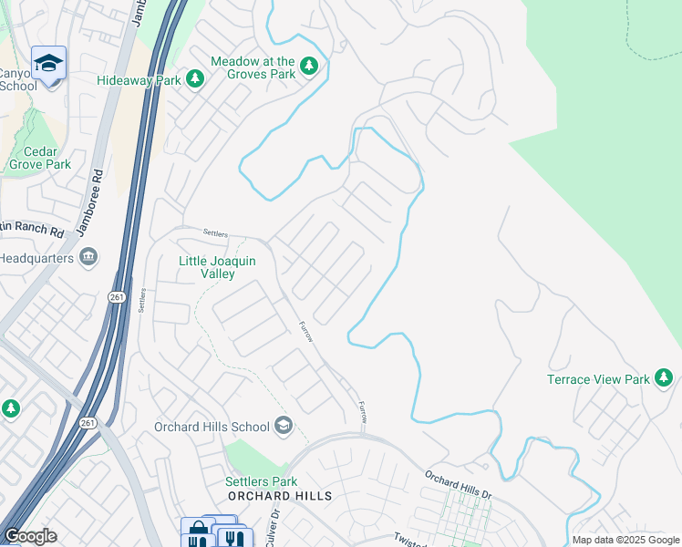 map of restaurants, bars, coffee shops, grocery stores, and more near 117 Bozeman in Irvine