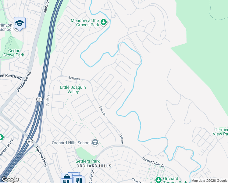 map of restaurants, bars, coffee shops, grocery stores, and more near 117 Bozeman in Irvine