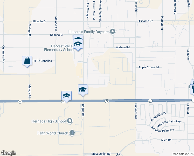 map of restaurants, bars, coffee shops, grocery stores, and more near 25855 Rutherford Court in Homeland