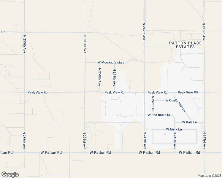 map of restaurants, bars, coffee shops, grocery stores, and more near 29104 North 249th Avenue in Wittmann