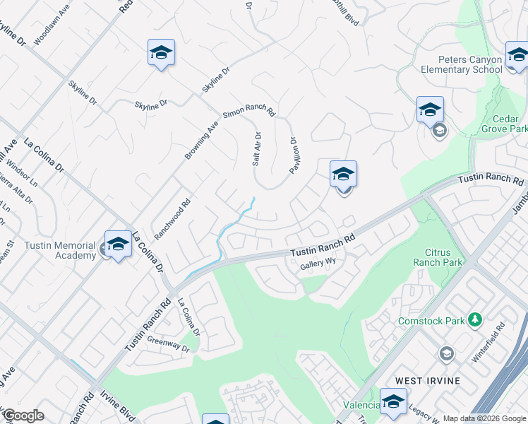 map of restaurants, bars, coffee shops, grocery stores, and more near 12170 Glines Court in Tustin