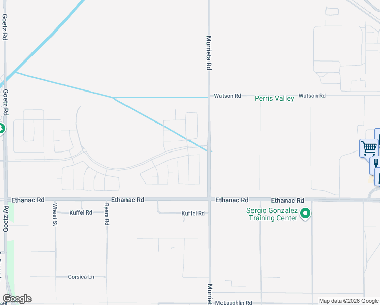 map of restaurants, bars, coffee shops, grocery stores, and more near 606 Clarence Muse Loop in Perris
