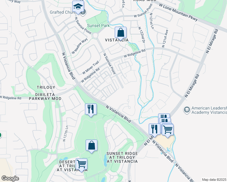 map of restaurants, bars, coffee shops, grocery stores, and more near 28902 North 124th Drive in Peoria