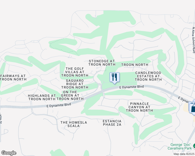 map of restaurants, bars, coffee shops, grocery stores, and more near 10200 East Dynamite Boulevard in Scottsdale