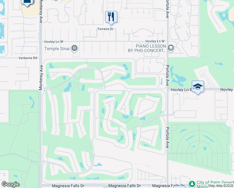 map of restaurants, bars, coffee shops, grocery stores, and more near 149 Cam Arroyo South in Palm Desert