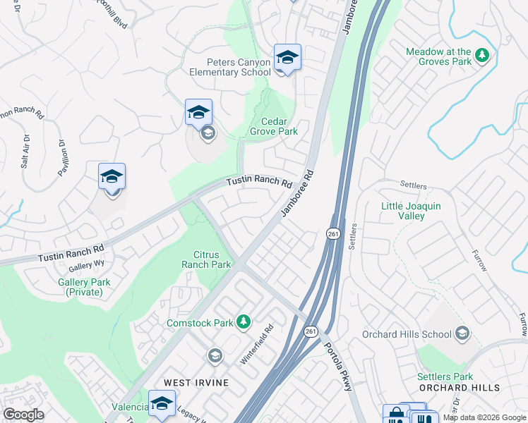 map of restaurants, bars, coffee shops, grocery stores, and more near 11625 Allen in Tustin