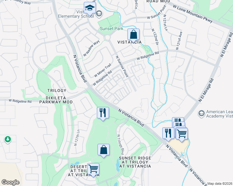 map of restaurants, bars, coffee shops, grocery stores, and more near 28967 North 124th Glen in Peoria
