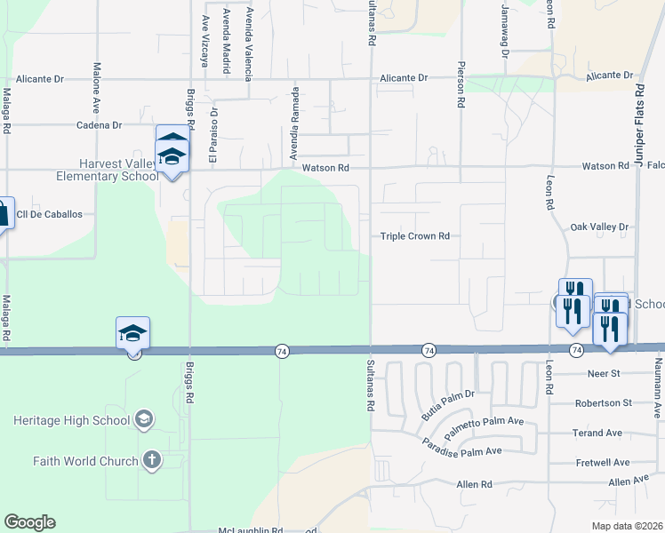 map of restaurants, bars, coffee shops, grocery stores, and more near 25885 Misty Grove Circle in Homeland