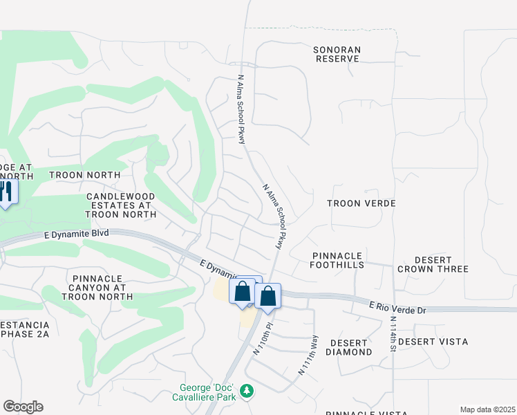 map of restaurants, bars, coffee shops, grocery stores, and more near 10941 East Southwind Lane in Scottsdale