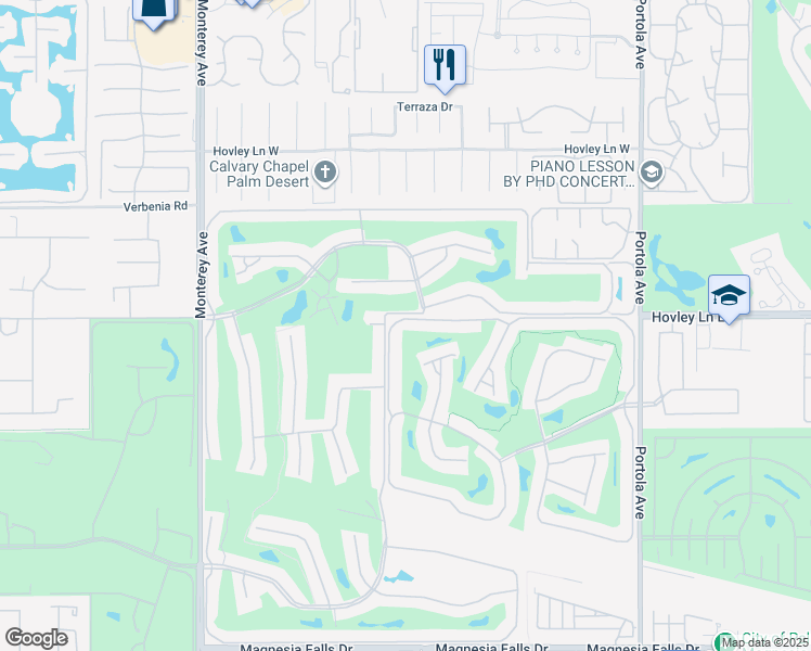 map of restaurants, bars, coffee shops, grocery stores, and more near 189 Cam Arroyo North in Palm Desert