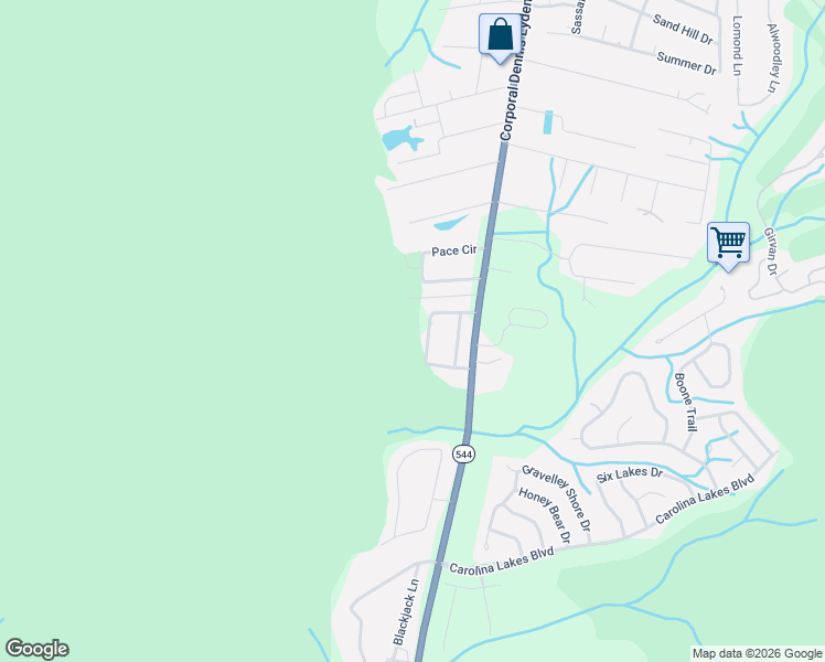 map of restaurants, bars, coffee shops, grocery stores, and more near 1025 Gravelley Gulley Circle in Conway