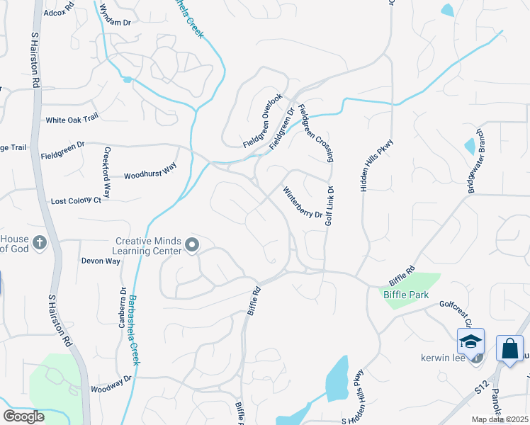 map of restaurants, bars, coffee shops, grocery stores, and more near 1544 Acorn Forest in Stone Mountain