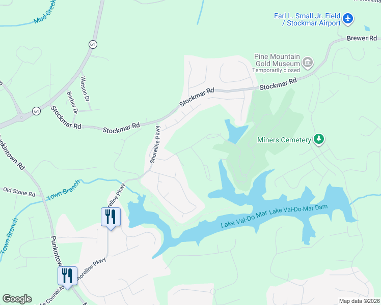 map of restaurants, bars, coffee shops, grocery stores, and more near 9602 Coastal Pointe Drive in Villa Rica