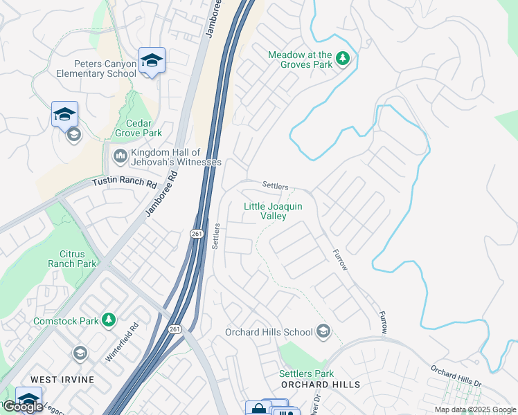 map of restaurants, bars, coffee shops, grocery stores, and more near Long Fence in Irvine