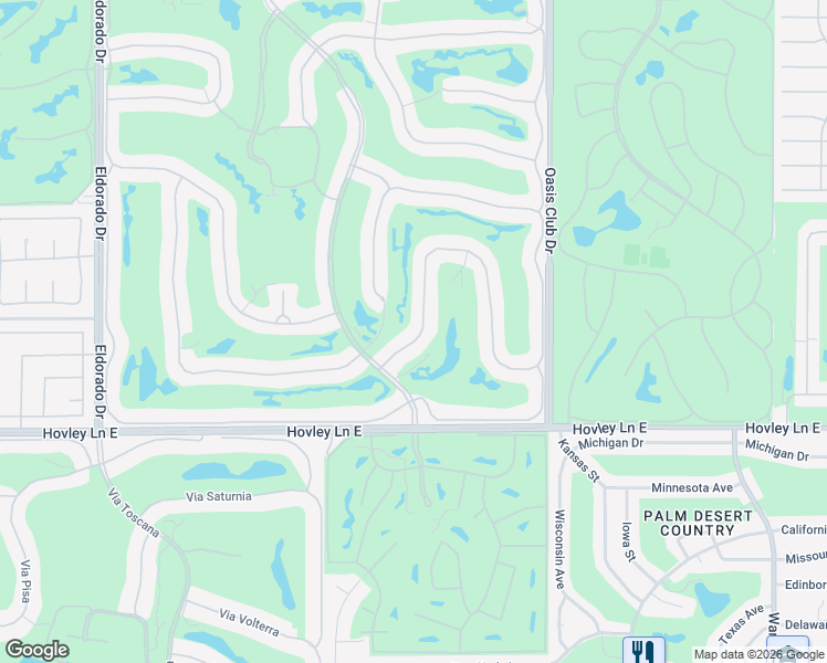 map of restaurants, bars, coffee shops, grocery stores, and more near 716 Mission Creek Drive in Palm Desert