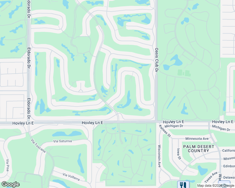map of restaurants, bars, coffee shops, grocery stores, and more near 716 Mission Creek Drive in Palm Desert