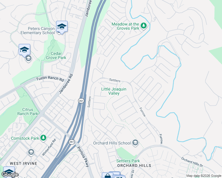 map of restaurants, bars, coffee shops, grocery stores, and more near 121 Long Fence in Irvine