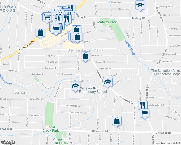 map of restaurants, bars, coffee shops, grocery stores, and more near 3068 Lauren Parc Road in Decatur