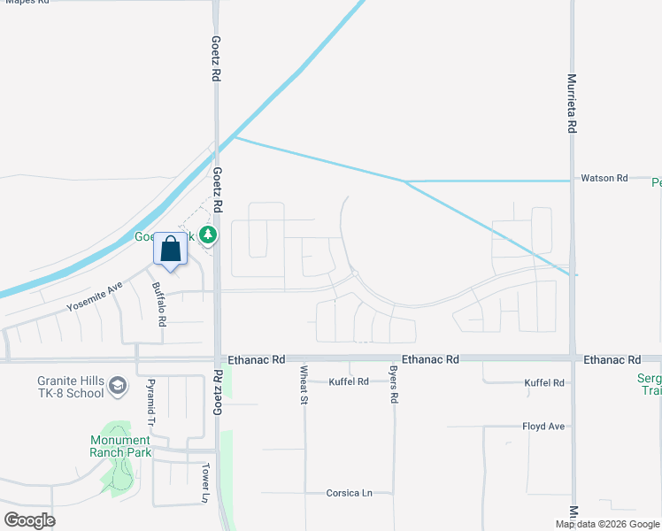 map of restaurants, bars, coffee shops, grocery stores, and more near 2362 Lionheart Drive in Perris
